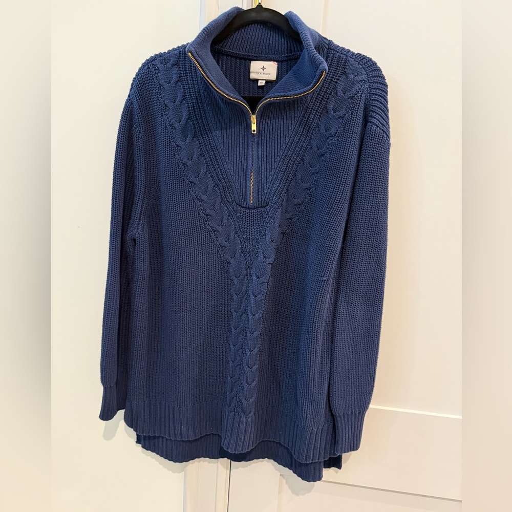 Tuckernuck Women's Estella Quarter Zip Sweater. Size XXL. Navy Blue.